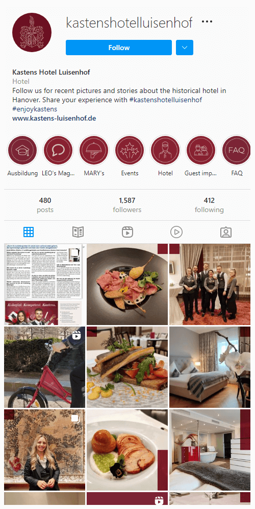 Kastens Hotel Luisenhof Official Instagram account
